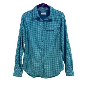Columbia Women's Bryce Canyon Stretch Long Sleeve Blue Plaid Shirt‎ Size S
